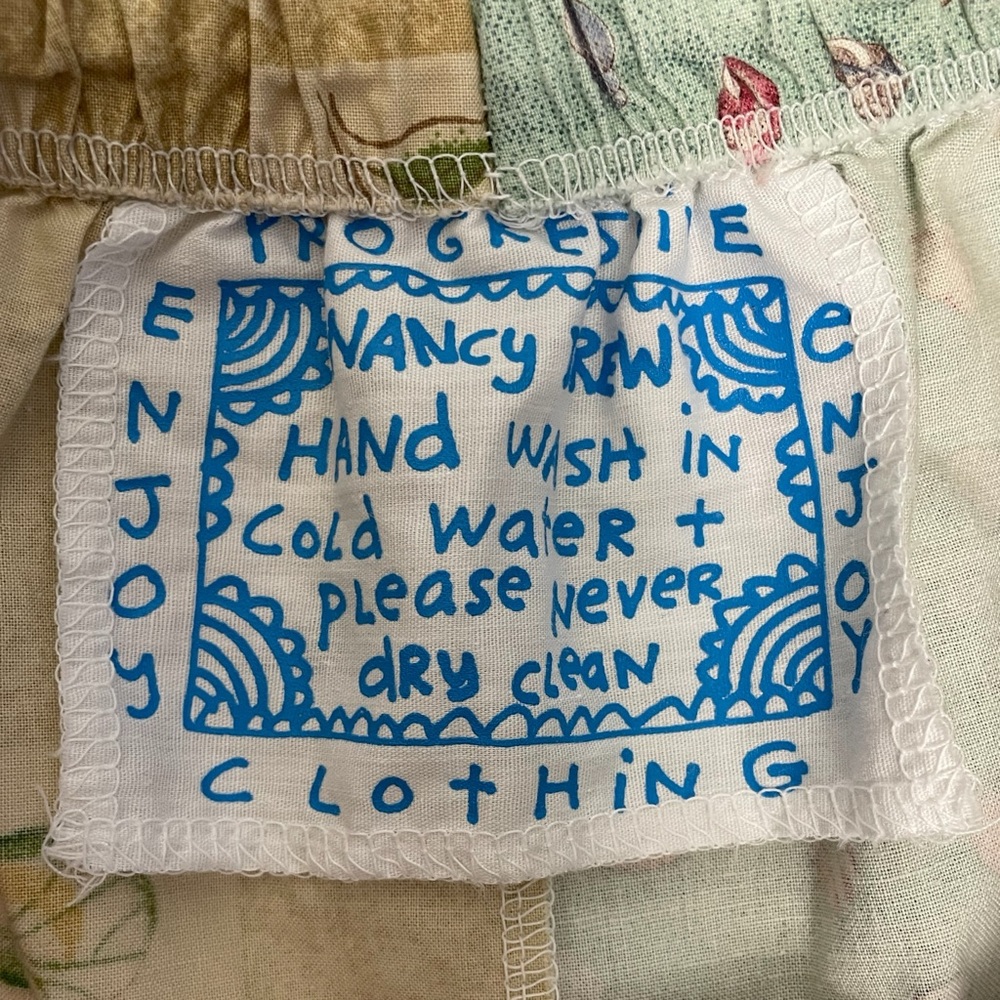 Handmade Vintage Fabric Shell Patchwork High Wais… - image 8